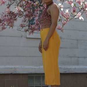 Forever 21 Yellow Crop Pants